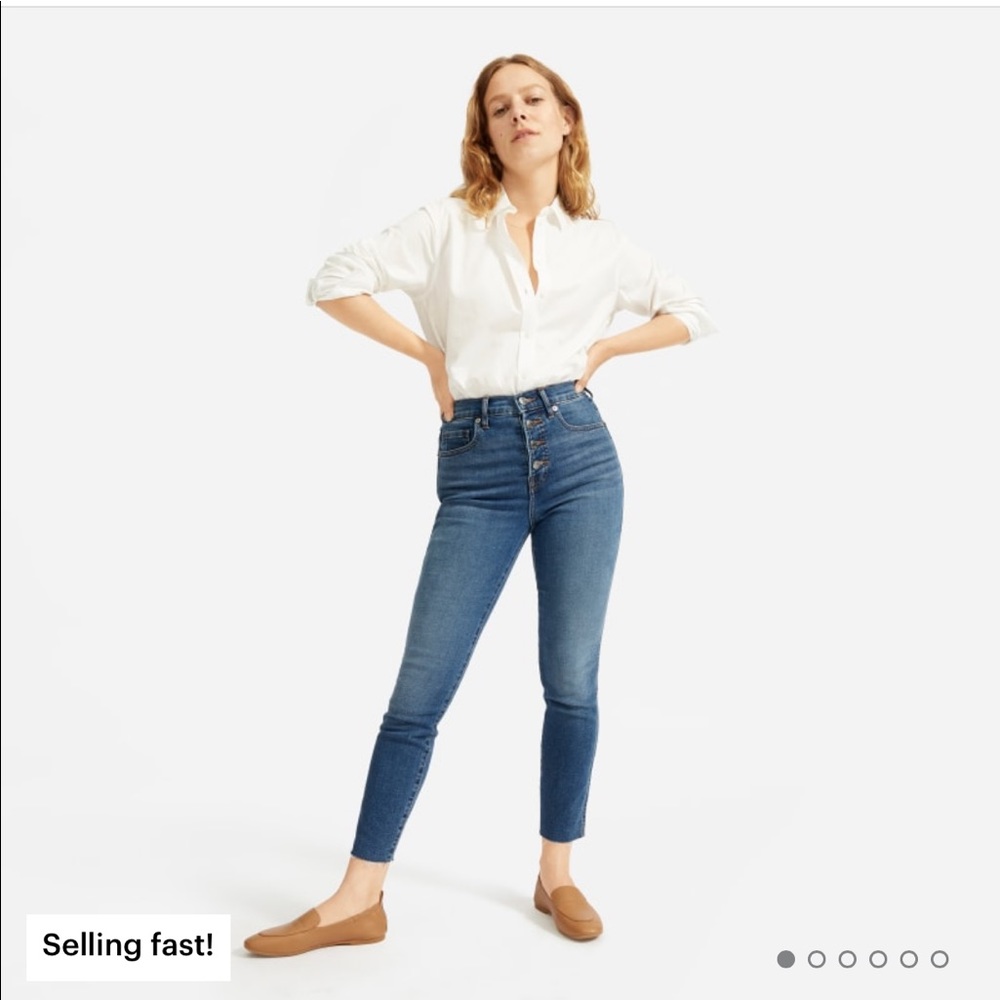 Everlane Authentic Stretch High Rise Skinny Button